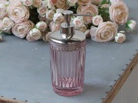 Chic & Antique Seifenspender Mit Perlenkante Glas Rosa Ø8 X H19 Shabby Landhaus