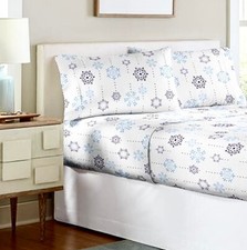 POINTEHAVEN LIVING Full Flannel Sheet Set in Snow Drop 200 GSM Super Heavyweight