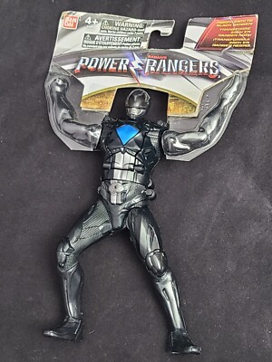 Mighty Morphin Power Rangers 8'' BlackRanger Action Figure Head-Chest Flip Bandai