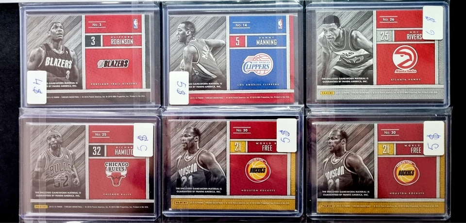 2015-16 Panini Threads Century Greats Threads Lot of 6 cards! /199 - Image 2 of 3
