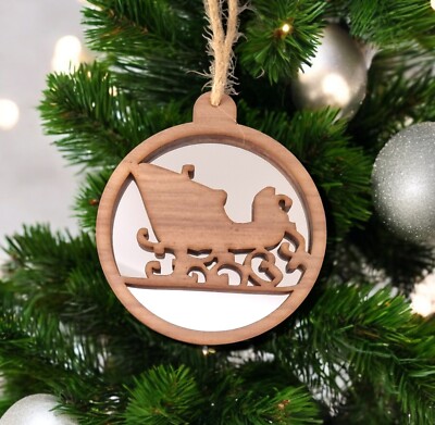 Schlitten Weihnachtsdeko - Holz und Spiegel Optionen