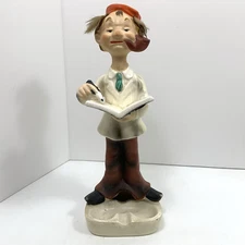 Vtg Artmark Originals Novelty Ashtray Figurine - Man w/ Beret, Pipe, Notepad
