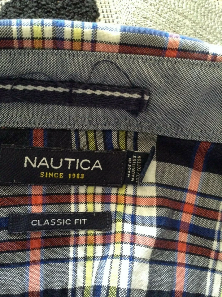 Mens Nautica LONG Sleeve Plaid Button Front Shirt Size XXL 2XL - EUC - Imagem 4 de 4