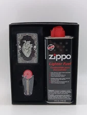 Zippo Heart Design 48720 Lighter, Flints, & Lighter Fluid Gift Set Box
