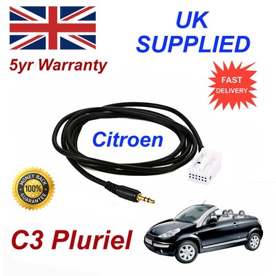 For Citroen C3 Pluriel Aux 3 5mm Input Audio Cable High Quality