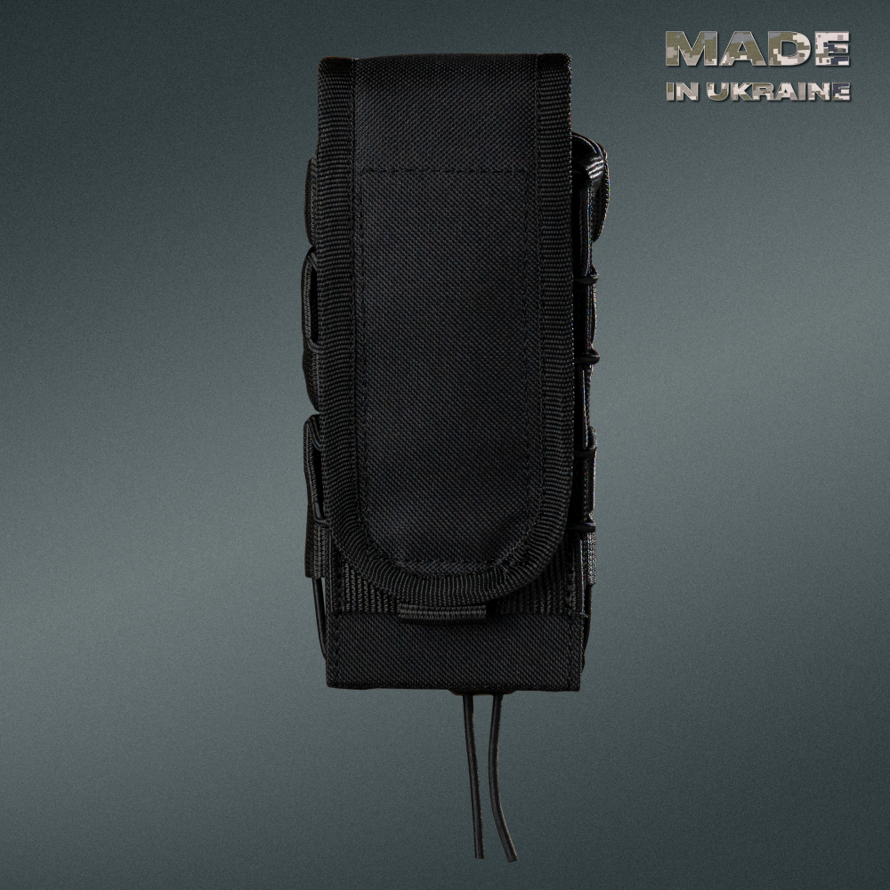 Original double magazine pouch of Ukrainian production in black color-image