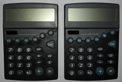 4x Kalkulator Calculator Tisch/Taschenrechner 8 Digits Dual Power in Grau & Weiß