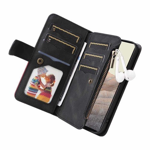 For Google Pixel 8 7 7A 6 Pro Zipper Wallet Card Holder Flip Leather Case Cover - Picture 16 of 43