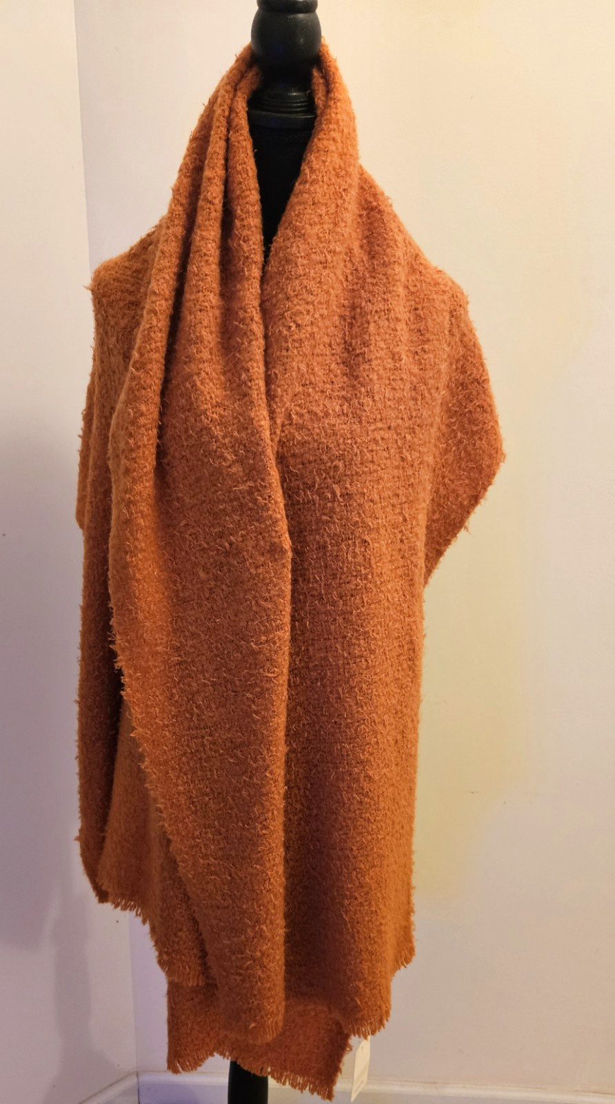 C & D Fashion Design soft 100% Acrylic Burnt Orange Color Scarf NWT...