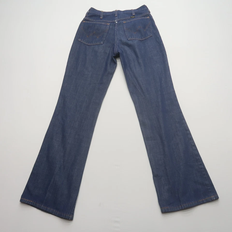Vintage Wrangler Womens Bootcut Jeans 26x31 Dark Wash 70s Talon Western USA - Image 2 of 4