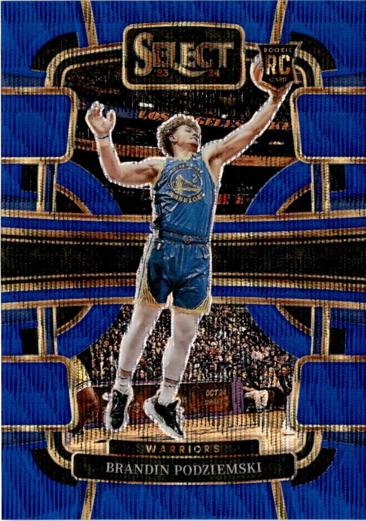 2023-24 Panini Select #93 Brandin Podziemski Blue Wave /75 Warriors