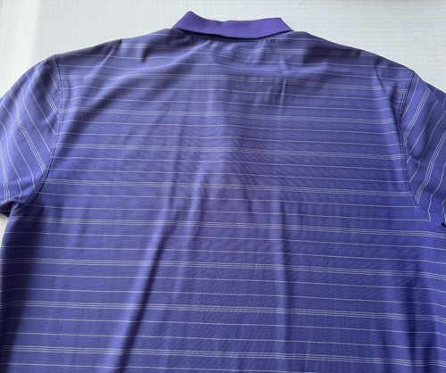 Nike ✔ Golf Fit Dry Purple White Striped Stretch Casual Polo Men Size Large EUC - Picture 6 of 9