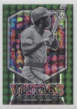 2021 Panini Mosaic Vintage Green Mosaic Prizm Lou Brock #V8 HOF uk2