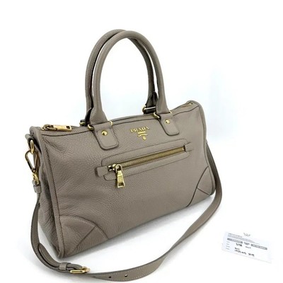 Prada Vitello Phoenix Gold-Tone Motor Bag Shoulder Bag