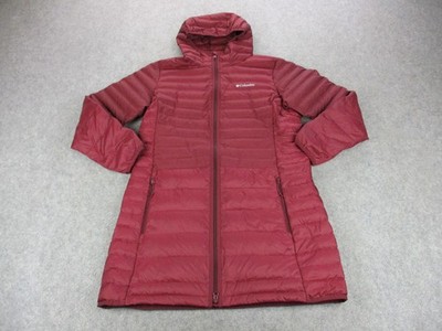 Columbia Jacket Womens XL Red Down Puffer Parka Hooded Insulated Quilted Coat