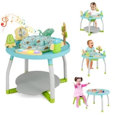 5-in-1 Baby Activity Center with Rotating Seat Removable Toys Lights & Music