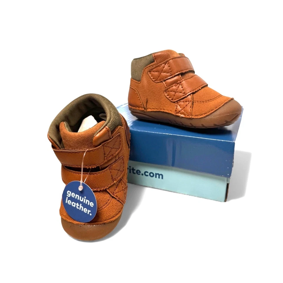 Stride Rite Martin натуральной кожи ботинки ребенка ясельного возраста 4,5 первый ходунок крюк и петля - Изображение 3 из 4