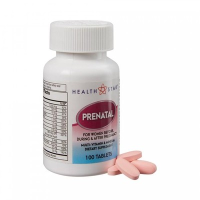 GeriCare HealthStar Prenatal Multivitamin/Mineral Dietary Supplement Tablets 100