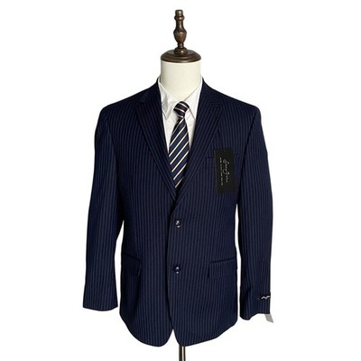 Sean John Suit Jacket Men's 38R Classic Fit Suit Jacket Navy Blue Pinstripe NEW