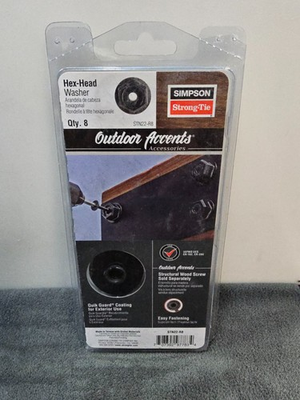 #ad Simpson Strong Tie Outdoor Accents Black Powder Coated Hex Head Washer 8 Pack $15.99