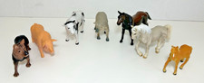 7 Vintage Toy Farm Animals Cow Pig Sheep Horses Dog Plastic Schleich and others