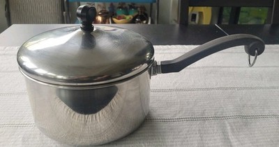 Vintage Faberware 3 qt Stainless Steel  Sauce Pan Stainless/Aluminum Clad Bottom