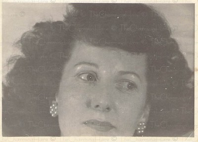 Vintage Photo 1940s Dramatic Woman Close-Up Portrait Pearl Earrings