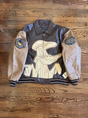 NWT  Vintage DAFFY DUCK Looney Tunes Collection Brown Leather Jacket Coat 4XL