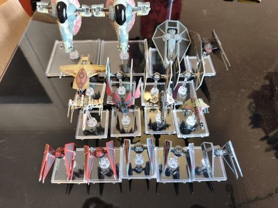 Star Wars X-Wing Miniatures Game Lot Schiffe+Stäbchen+Dials