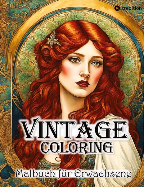 Vintage Coloring Malbuch FüR Erwachsene Anti-Stress Malbuch FüR Achtsamkeit...-image