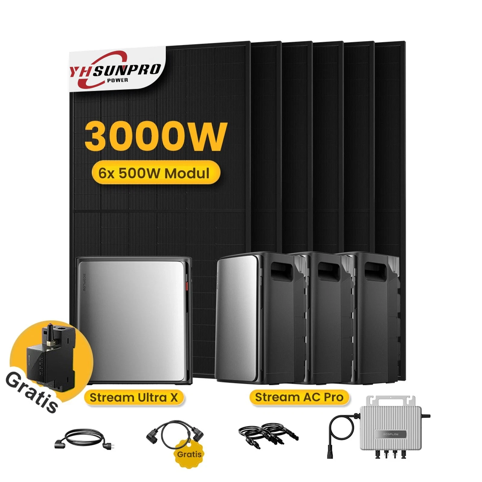 Balkonkraftwerk 3000Watt mit Speicher ECOFLOW Stream Ultra X 3,84kWh Komplettset - Bild 1 von 25
