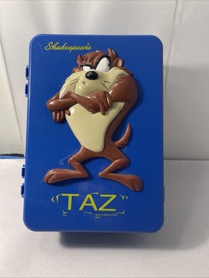 Shakespeare TAZ Tackle Box Blue Plastic Hard Case Lunch Box Looney Tunes Vintage