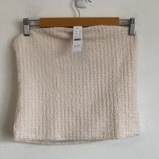 J Crew Womens Bubble-knit tube top Medium Summer Linen Color