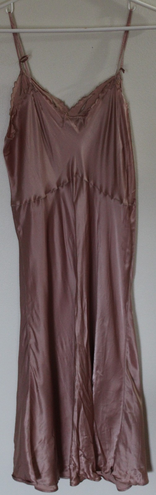 Vtg 50s Pink Rose Slip Dress Lingerie Satin/Silk?
