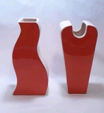 Set Of Two Tradewind Bay Porcelain Vases Orange/white 