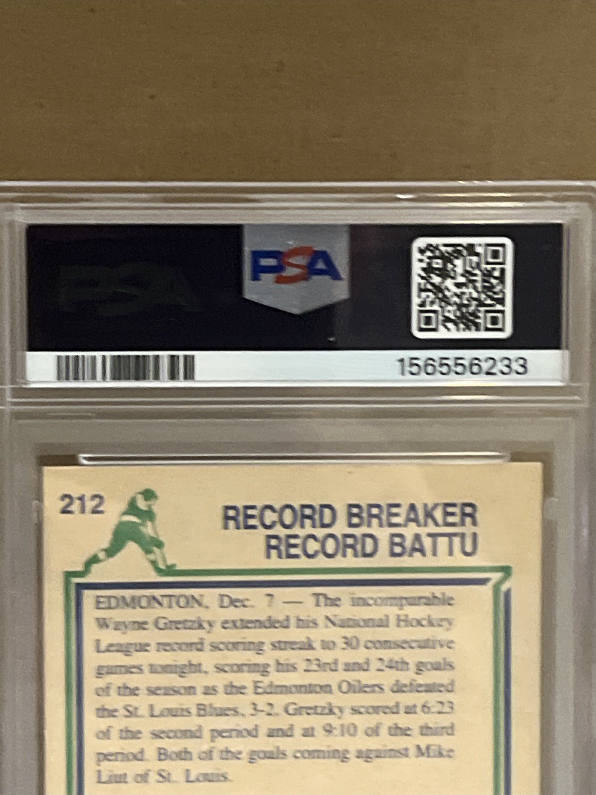 1983 O-PEE-CHEE RECORD BREAKER #212 WAYNE GRETZKY PSA 8 view 3