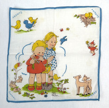 Vintage Days of The Week Hankie by Mabel Lucie Attwell Sunday Handkerchief