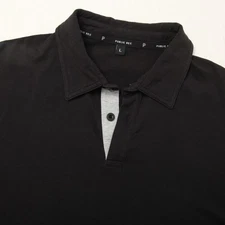 Public Rec Polo Shirt Mens Large Black Pima Cotton Tencel Stretch Casual