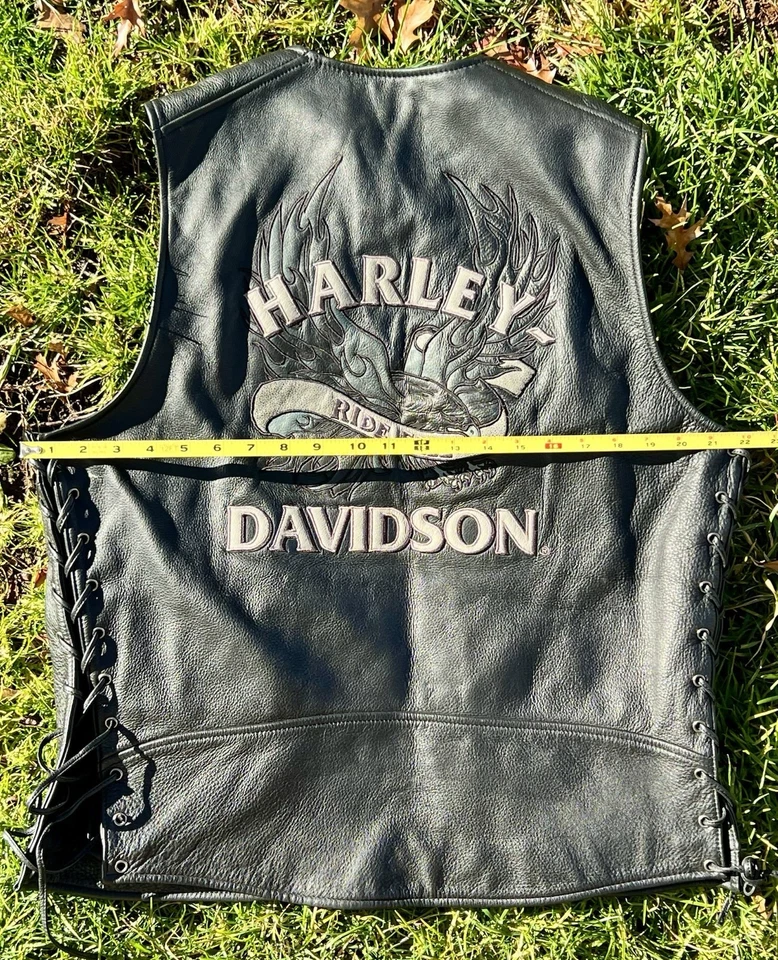 Vintage 05’ Harley Davidson Men’s Ride Free Eagle Leather Vest/Size Large - Image 4 of 4