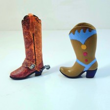 Country Western Cowboy Boot Christmas Ornament Lot Of 2