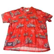 PARADISE FOUND  Hawaiian Shirt Motorcycle Men's Size 2XL Made In Hawaii