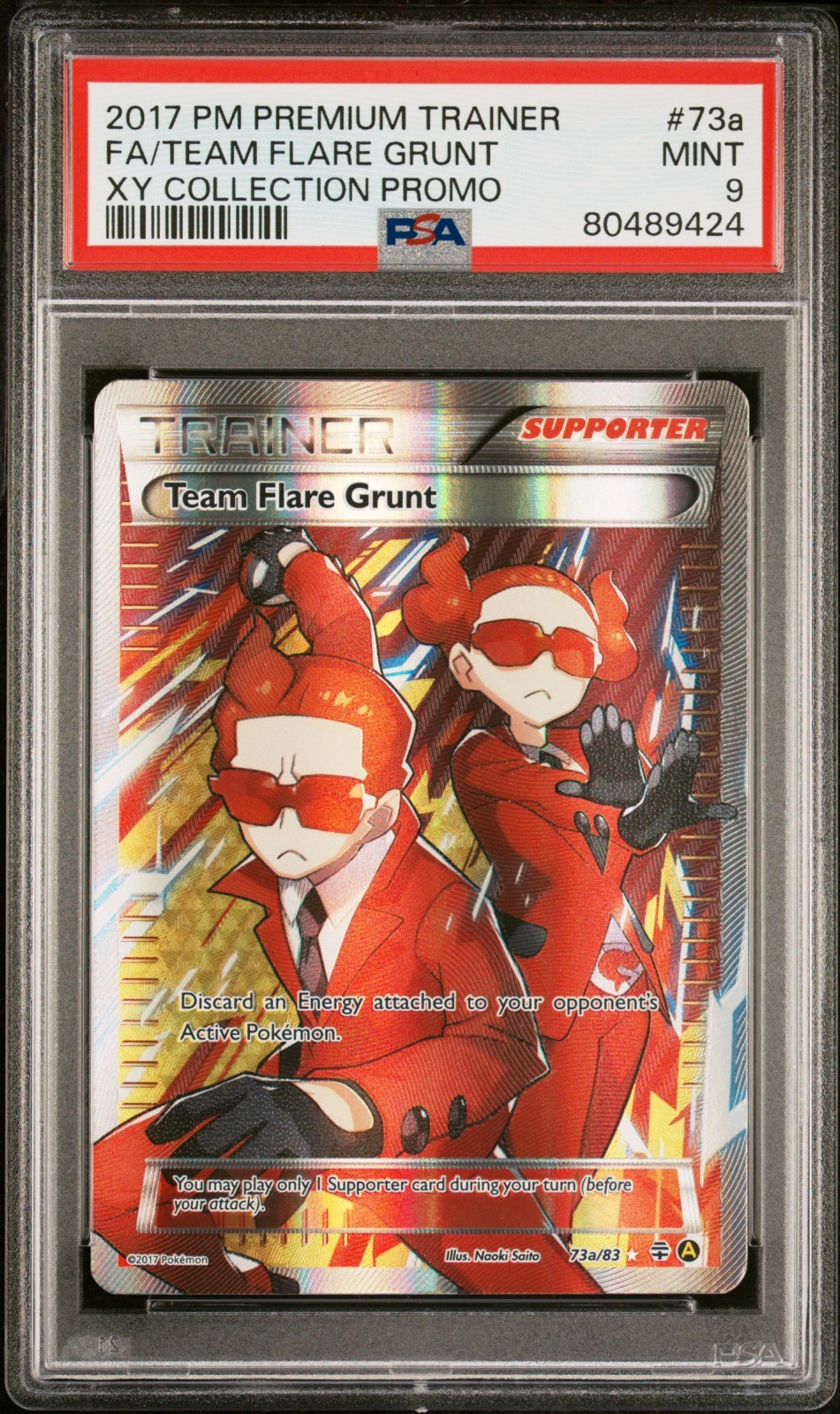 2017 Pokemon Premium Trainer Xy Collection Promo Fa/Team Flare Grunt #73a PSA 9