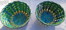 2 Stück Bastkorb Osterkorb  Dekokorb rund