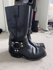 Sancho Abarca Black Leather Cowboy Boots UK Size 6, EU 39