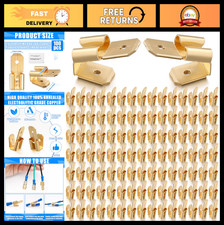 100 Pcs Piggyback Spade Connectors - 3 Way Dual Male to Single Female Brass Term