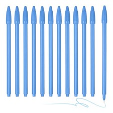 12Pcs Colored Gel Ink Pens, 0.5mm Sky Blue Gel Ink Ballpoint Pens, Sky Blue