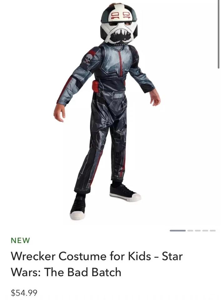 New Disney Star Wars The Bad Batch WRECKER Costume and Mask New Sz 5 6 - Image 2 of 4