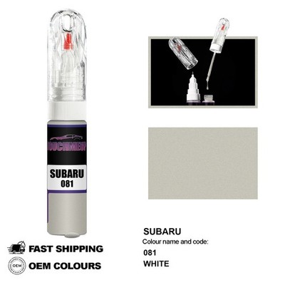 FÜR SUBARU WHITE 081 Touch Up Lackstift Pinsel Fix Kit Kratzer Chip Set