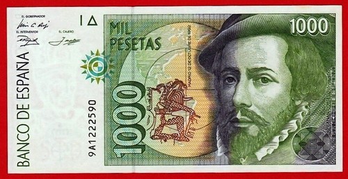 UNC, 1000 pesetas del 1992, serie speciale di ricambio 9A,, SPAGNA - Foto 1 di 2