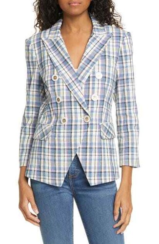 Multi Empire Plaid Dickey Jacket Blazer 